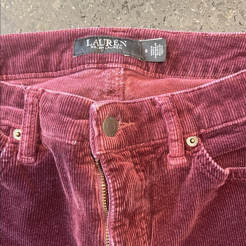 Lauren Ralph Lauren Women's Corduroy Jeans - Deep Red Wine Hue